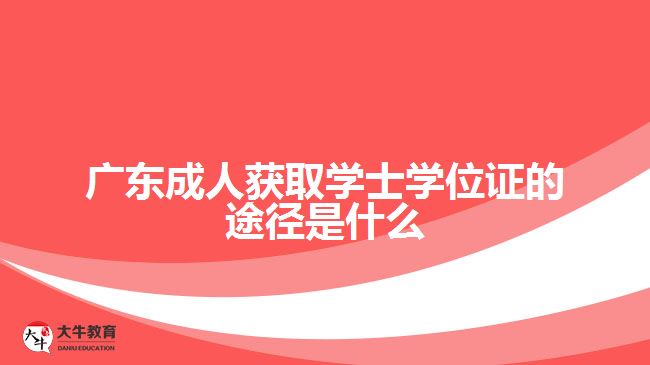 广东成人获取学士学位证的途径是什么