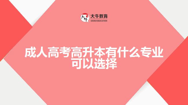 成人高考高升本有什么专业可以选择