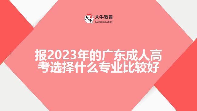 报2023年的广东成人高考选择什么专业比较好