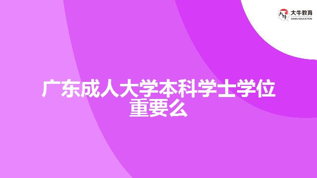 广东成人大学本科学士学位重要么