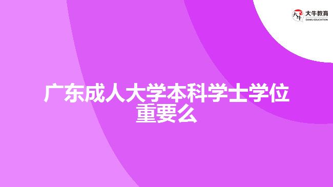 广东成人大学本科学士学位重要么