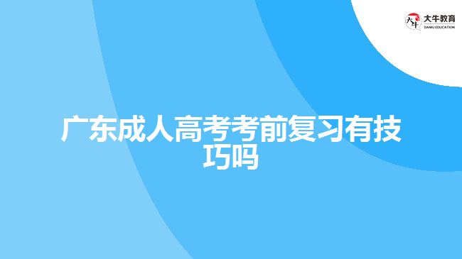 广东成人高考考前复习有技巧吗