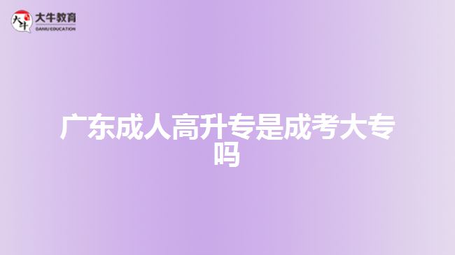 广东成人高升专是成考大专吗