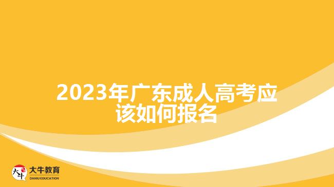 2023年广东成人高考应该如何报名