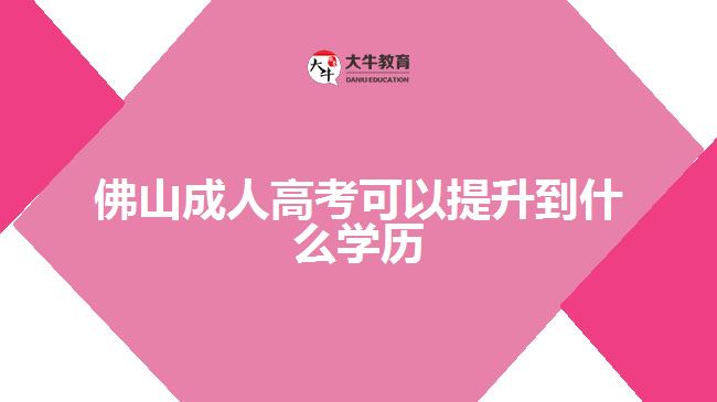 佛山成人高考可以提升到什么学历
