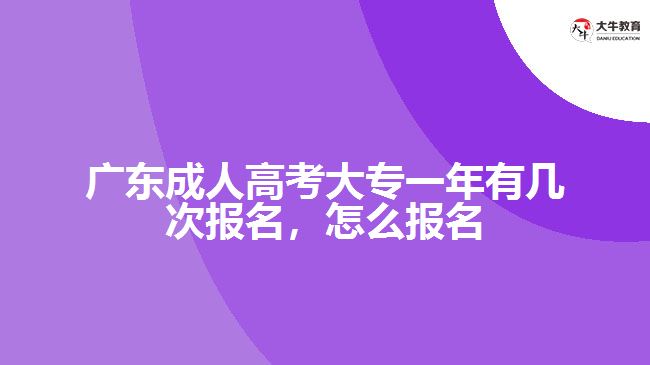 广东成人高考大专一年有几次报名，怎么报名