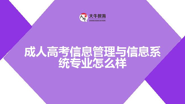 成人高考信息管理与信息系统专业怎么样