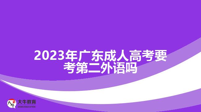 2023年广东成人高考要考第二外语吗