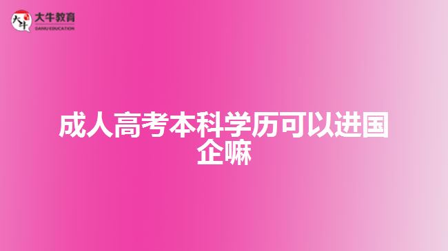 成人高考本科学历可以进国企嘛