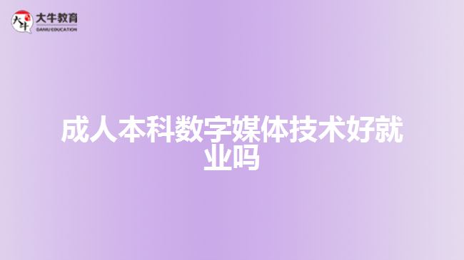 成人本科数字媒体技术好就业吗