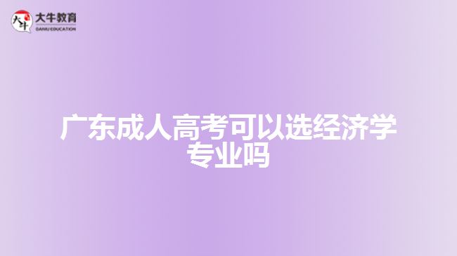 广东成人高考可以选经济学专业吗