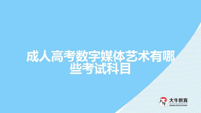 成人高考数字媒体艺术有哪些考试科目