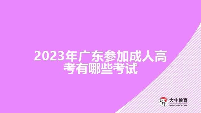 2023年广东参加成人高考有哪些考试