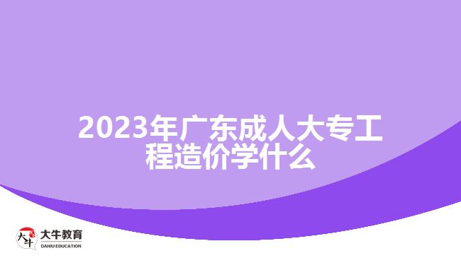 2023年广东成人大专工程造价学什么