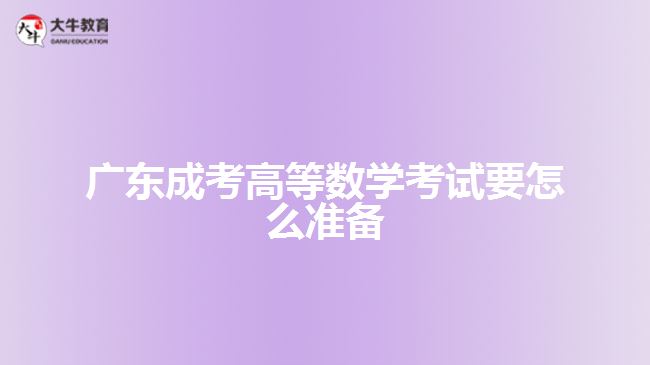 广东成考高等数学考试要怎么准备