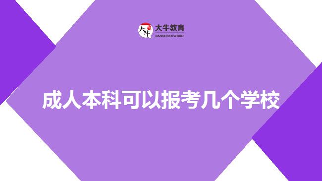 成人本科可以报考几个学校