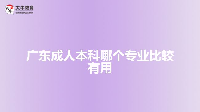 广东成人本科哪个专业比较有用