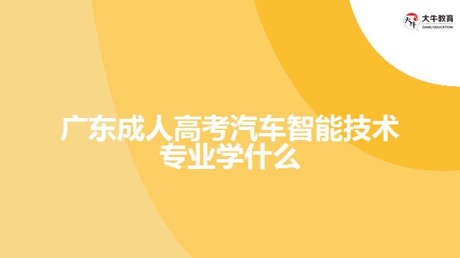 广东成人高考汽车智能技术专业学什么