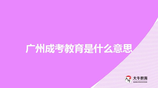 广州成考教育是什么意思