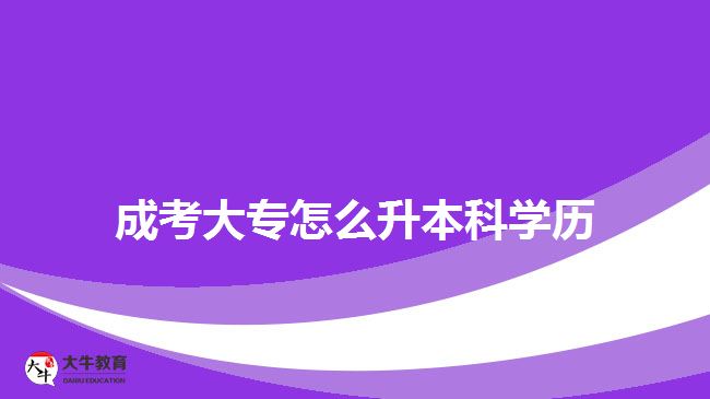 成考大专怎么升本科学历